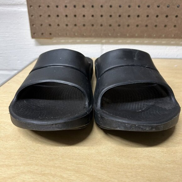 Oofos OOahh Black Recovery Support Slides Unisex Men's 9 / Women's 11 - Picture 2 of 9